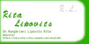 rita lipovits business card